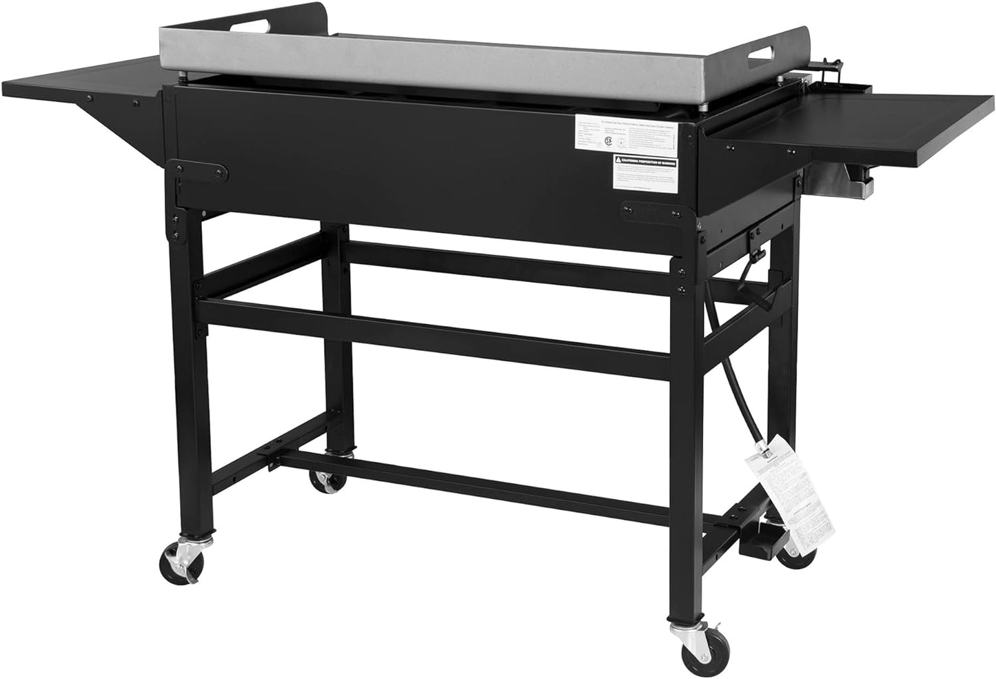 GB4001B 4-Burner Flat Top Gas Grill 52000-BTU Propane Fueled Professional Outdoor Griddle 36Inch Backyard Cooking with Side Table, Black