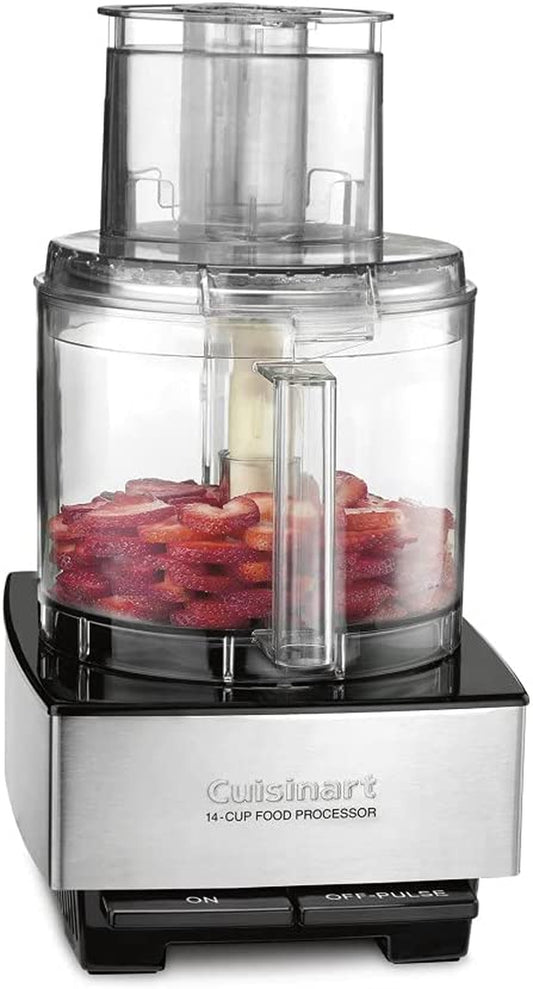 Food Processor 14-Cup Vegetable Chopper for Mincing, Dicing, Shredding, Puree & Kneading Dough, Stainless Steel, DFP-14BCNY