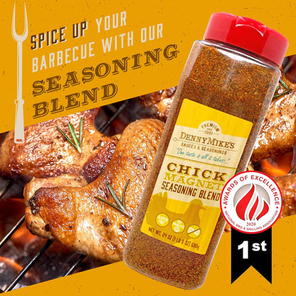 Chick Magnet Rotisserie Chicken Seasoning Rub for Cooking, Smoking, and Grilling, Gluten-Free, Low Sodium, Keto-Friendly Chicken Seasoning Spice Blend, 1.5 Pounds - Dennymike’S