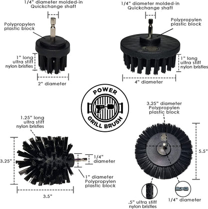 5 Piece BBQ Cleaning Kit - Nylon Safe Bristle/Free Non/Wire - Safe for All Grates Stainless Steel Porcelain Iron Charcoal/Gas Scraper Tool/Accessories Outdoor Gift for Dad/Men