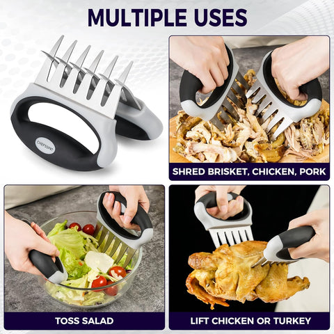 Image of Meat Shredder Claws with Ultra-Sharp Blades for Shredding Meat, Lift, Handle, and Cut - CHEFSSPOT Chicken Shredder Turkey Lifters - Heat Resistant Grill Accessories -BBQ Grilling Gifts for Men & Women