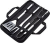 4-Piece Stainless Steel Barbeque Grilling Tool Set with Carry Bag