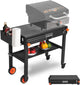 Portable Outdoor Grill Table, Folding Grill Cart Solid and Sturdy, Blackstone Griddle Stand Large Space, Blackstone Table with Paper Towel Holder, Grill Stand for Blackstone Griddle, Ninia Grill Etc.