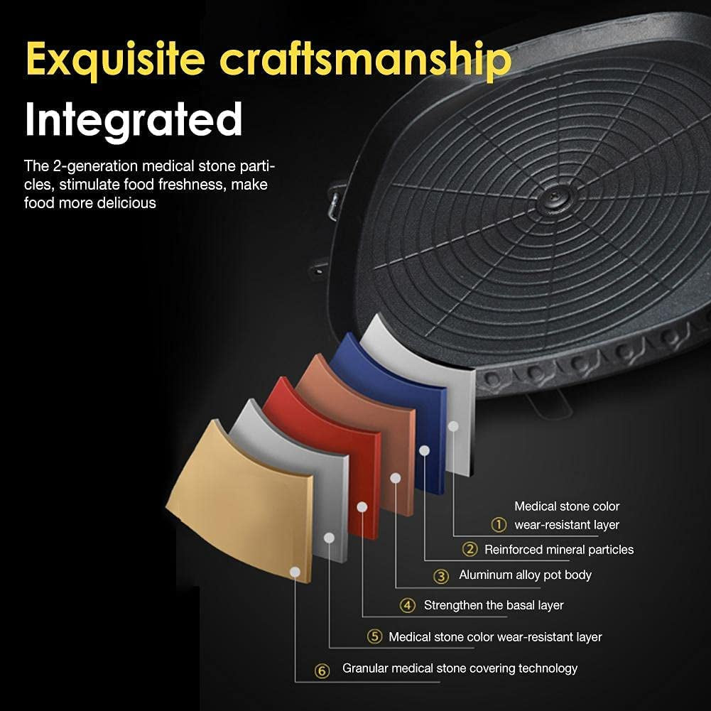 Korean BBQ Non-Stick Square Grill Pan with Natural Material 6 Layer Coating Easy Grease Draining 11.8 Inch Gas Range Grilling Pan for Both Home & Outdoor