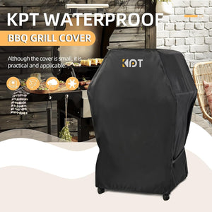 30 Inch Grill Cover - 420D Light Waterproof Grill Cover for Outdoor Grill, BBQ Cover with Air Vents, Straps, UV & Fade Resistant, Gas Grill Covers for Weber, Nexgrill, Char Broil, Etc. Black