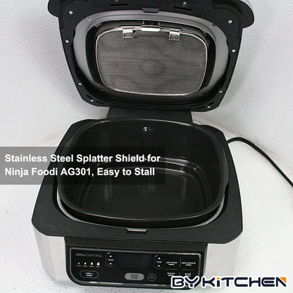 Stainless Steel Splatter Shield for Ninja Foodi AG301, Air Fryer Accessories for Ninja Foodi 5-In-1 Indoor Grill, Replacement Parts for Ninja Foodi AG300, AG300C,AG301C, AG302, AG400