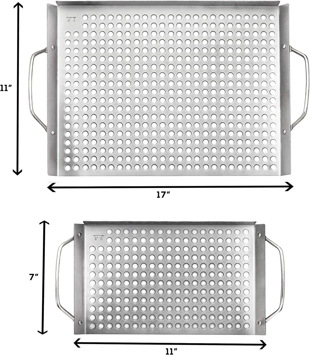 76630 Stainless Steel Grill Topper Grid, Set of 2, 11"X7" and 11"X17"