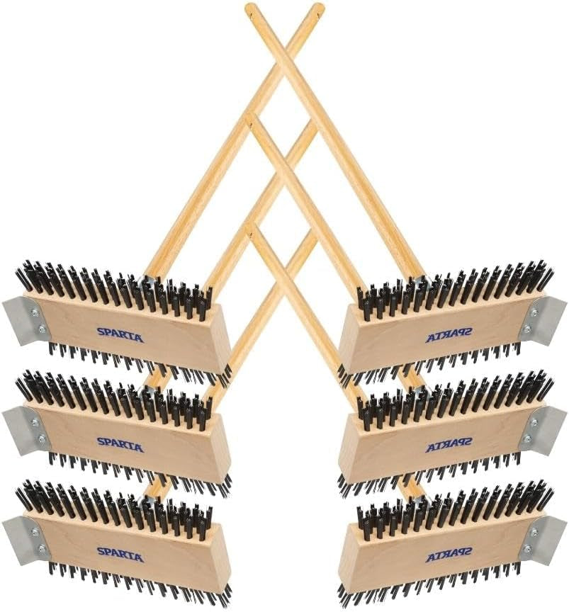 4002600 Stainless Steel Grill Brush, Grill Scraper with Long Handle for Commercial Cleaning, Kitchens, Restaurants, Bathrooms, 30 Inches, Brown