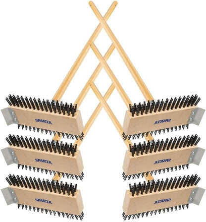 4002600 Stainless Steel Grill Brush, Grill Scraper with Long Handle for Commercial Cleaning, Kitchens, Restaurants, Bathrooms, 30 Inches, Brown