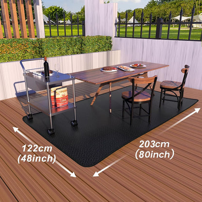 Extra Large 80X48 Inch Grill Mat for Outdoor under BBQ, Griddle, Charcoal, Flat Top, Smoker, Stove, Wood Deck & Patio Protective Mat, Indoor Fireplace Mats, Front Back Sides Fireproof Waterproof Pad