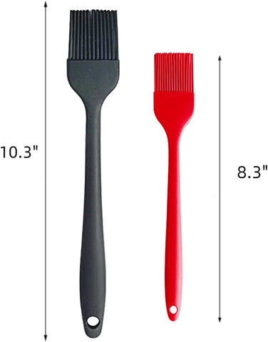 Image of Armrouns Silicone Basting Pastry Brush 2Pcs, Heat Resistant Baking Brush Set, with Steel Core & One-Pieces Design, Ideal for Oil Butter BBQ Grill Baking Kitchen Cooking, BPA Free & Dishwasher Safe