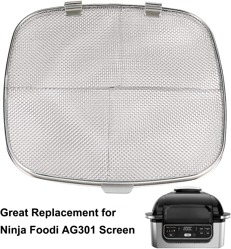 Stainless Steel Splatter Shield for Ninja Foodi AG301, Air Fryer Accessories for Ninja Foodi 5-In-1 Indoor Grill, Replacement Parts for Ninja Foodi AG300, AG300C,AG301C, AG302, AG400