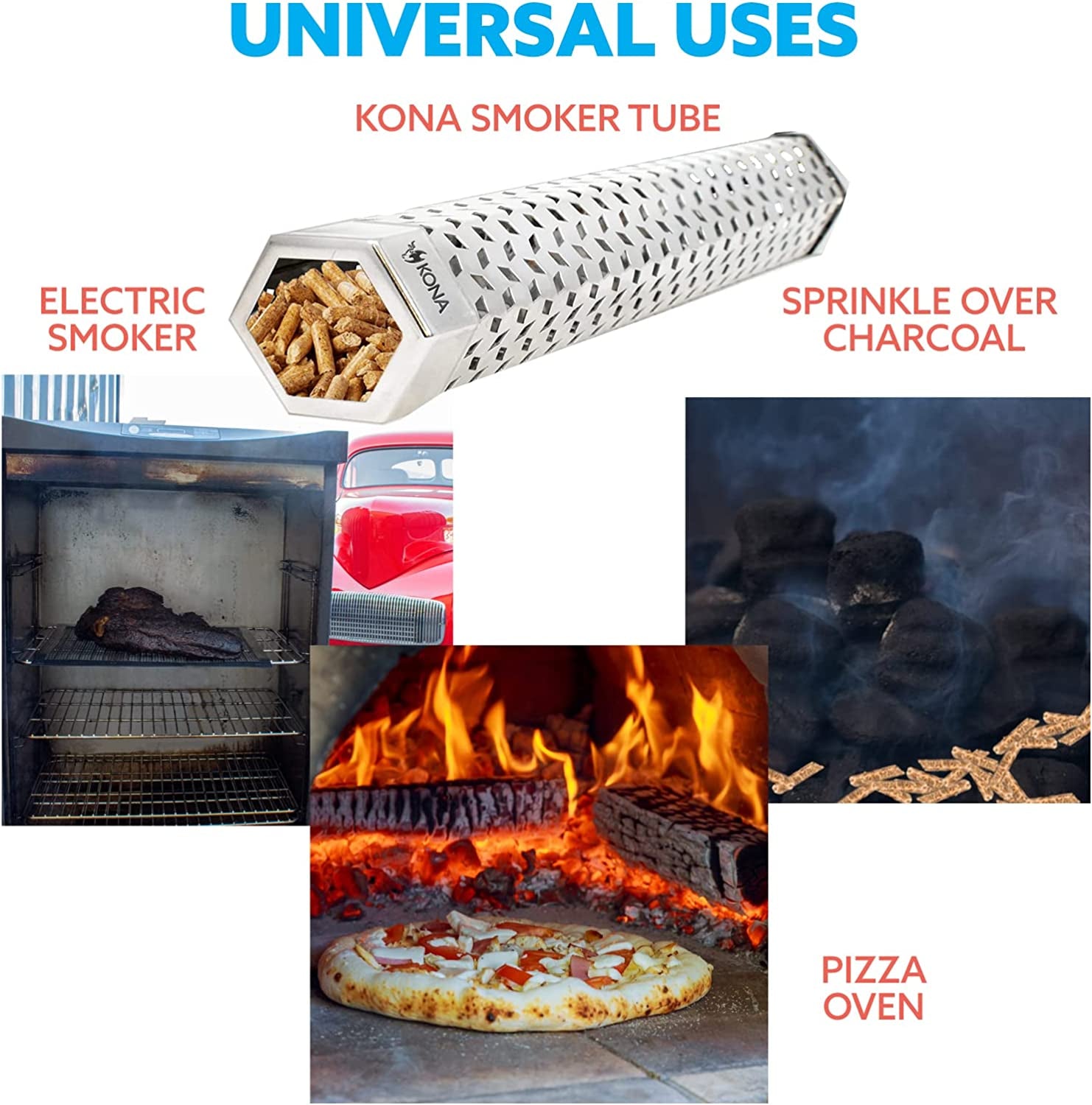 Best Wood Smoking Pellets - Grilling Smoker Tube Pellets Variety Pack - 100% Hickory,  Premium Blend, 100% Oak,  Signature Sweetwood Blend - 2 Pound Bags