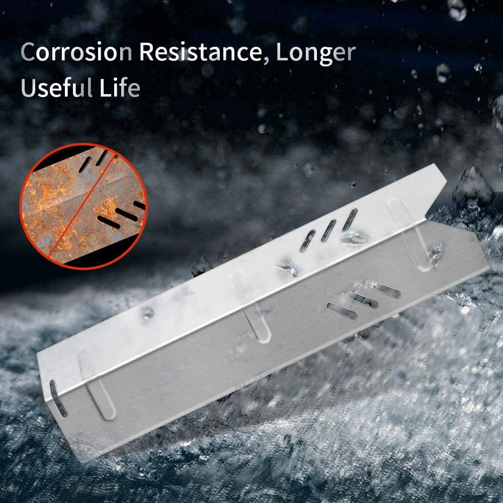 Grill Parts for Dyna Glo DGF510SBP, DGF493BNP, Backyard, Better Home&Garden, Uniflame GBC1059WB Grill, 15 Inch Stainless Steel Heat Shield Tent Flame Tamer Burner Cover, 5-Pack