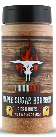 Image of Maple Sugar Bourbon Rub | BBQ Rub for Pork, Bacon, Ham, Butts, Chops and Ribs | Runnin’ Wild Foods, 10.7 Ounces