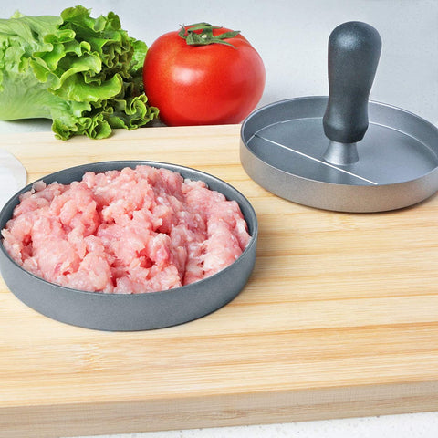 Image of Asdirne Hamburger Press Patty Maker, Food Grade Aluminum Burger Press with ABS Handle, Non-Stick, Easy to Clean, with 50 Pcs Wax Patty Paper, 4.6" Diameter and 0.7" Depth