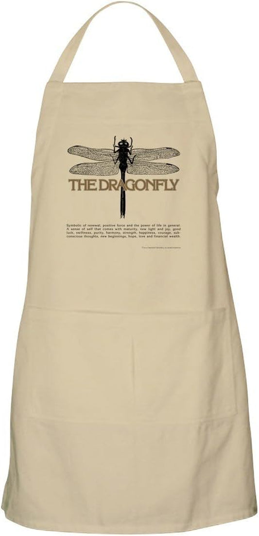 Dragonfly Kitchen Apron with Pockets, Grilling Apron, Baking Apron
