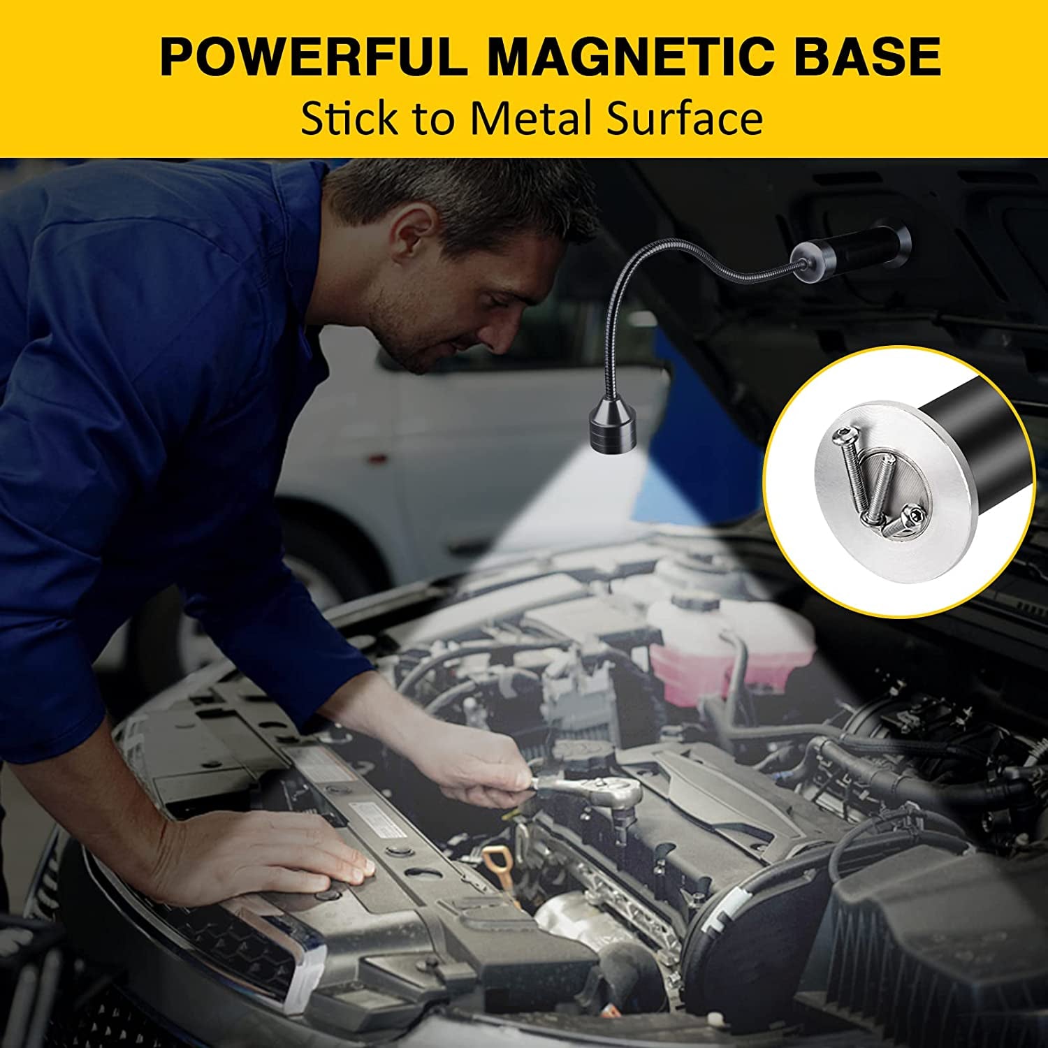 Barbecue Grill Lights, BBQ Accessories for Outdoor Grill with Magnetic Base, Super Bright LED, 360 Degree Flexible Gooseneck, Water and Heat Resistant, Batteries Included - Pack of 2