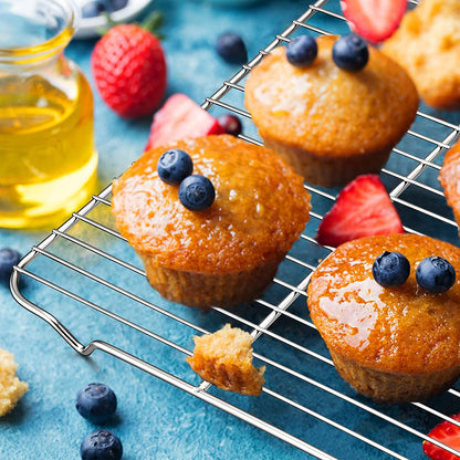 Baking Rack Cooking Rack Set of 2-16.6''X11.6'', P&P CHEF Stainless Steel Wire Cooling Drying Roasting Rack, Fits Half Sheet Cookie Pans, Commercial Quality, Oven & Dishwasher Safe