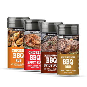 Chicken BBQ Spicy Rubs 4.93 OZ + Chicken BBQ Mild Rubs 7.05 OZ + Multi Purpose BBQ Spicy Rubs 5.64 OZ + Multi Purpose BBQ Rubs 5.64 OZ