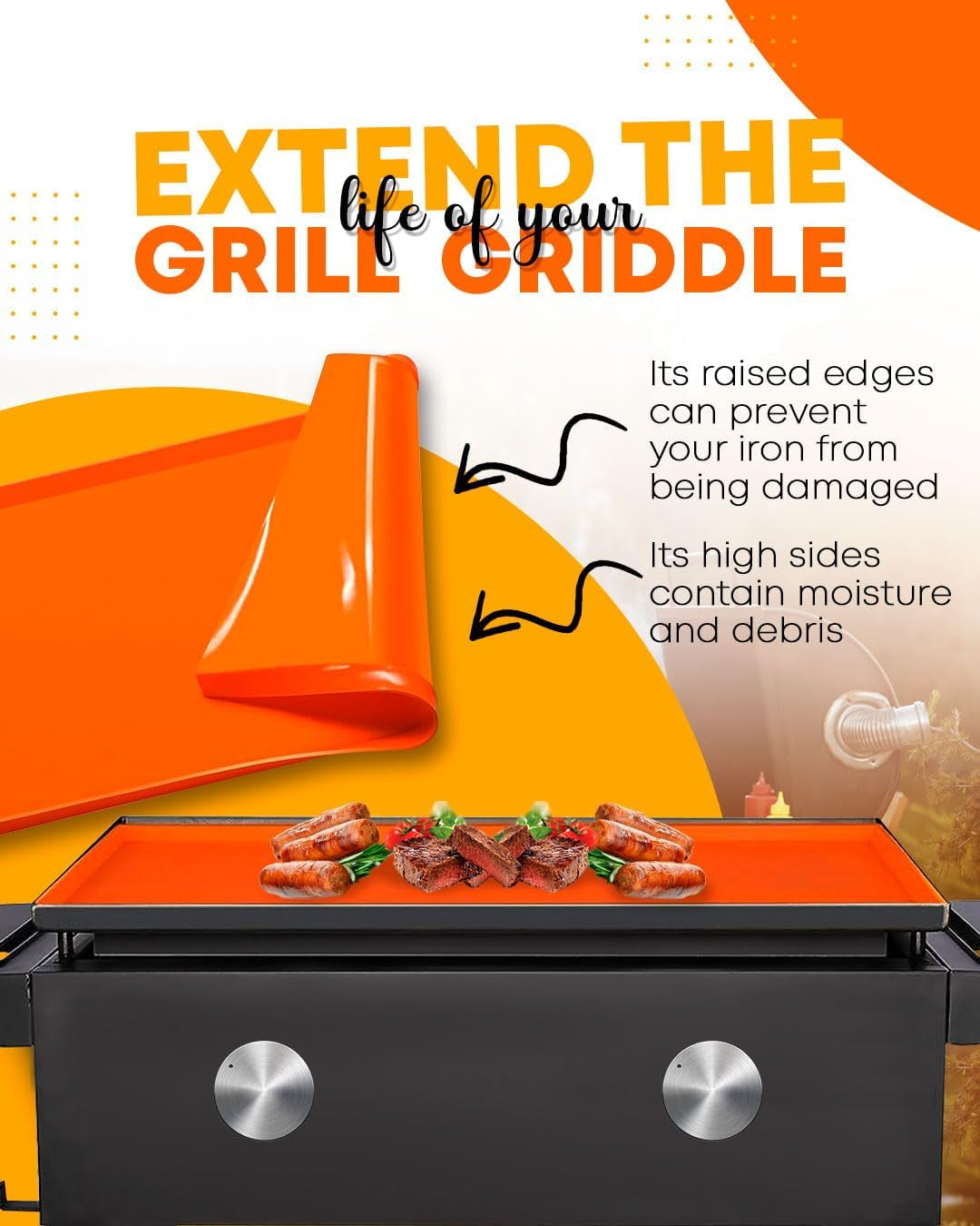 36" Heavy Duty Silicone Grill Mat for 36" Blackstone Griddle Accessories Griddle Mat,Grill Mats for Outdoor Grill Deck Protector,Reusable Grill Covers