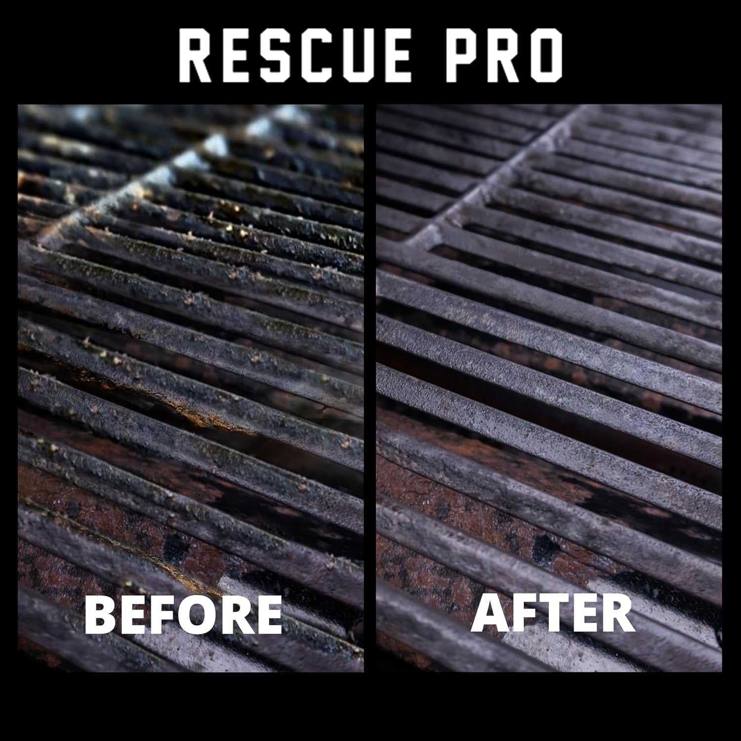 BBQ Replaceable Scraper Cleaning Head, [Rescue-Upgraded], Bristle Free, Durable and Unique Scraper Tools for Cast Iron or Stainless-Steel Grates, Barbecue Cleaner (Rescue PRO)