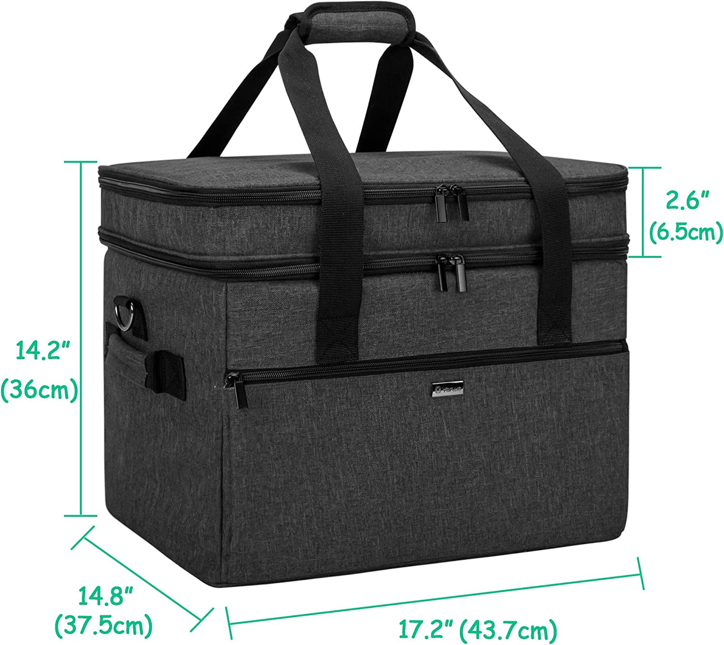 Double Layers Carrying Bag Compatible with Ninja Foodi Grill, Travel Tote Bag with Pockets Compatible with Ninja Foodi 5-In-1 Indoor Grill and Kitchen Accessories, Black