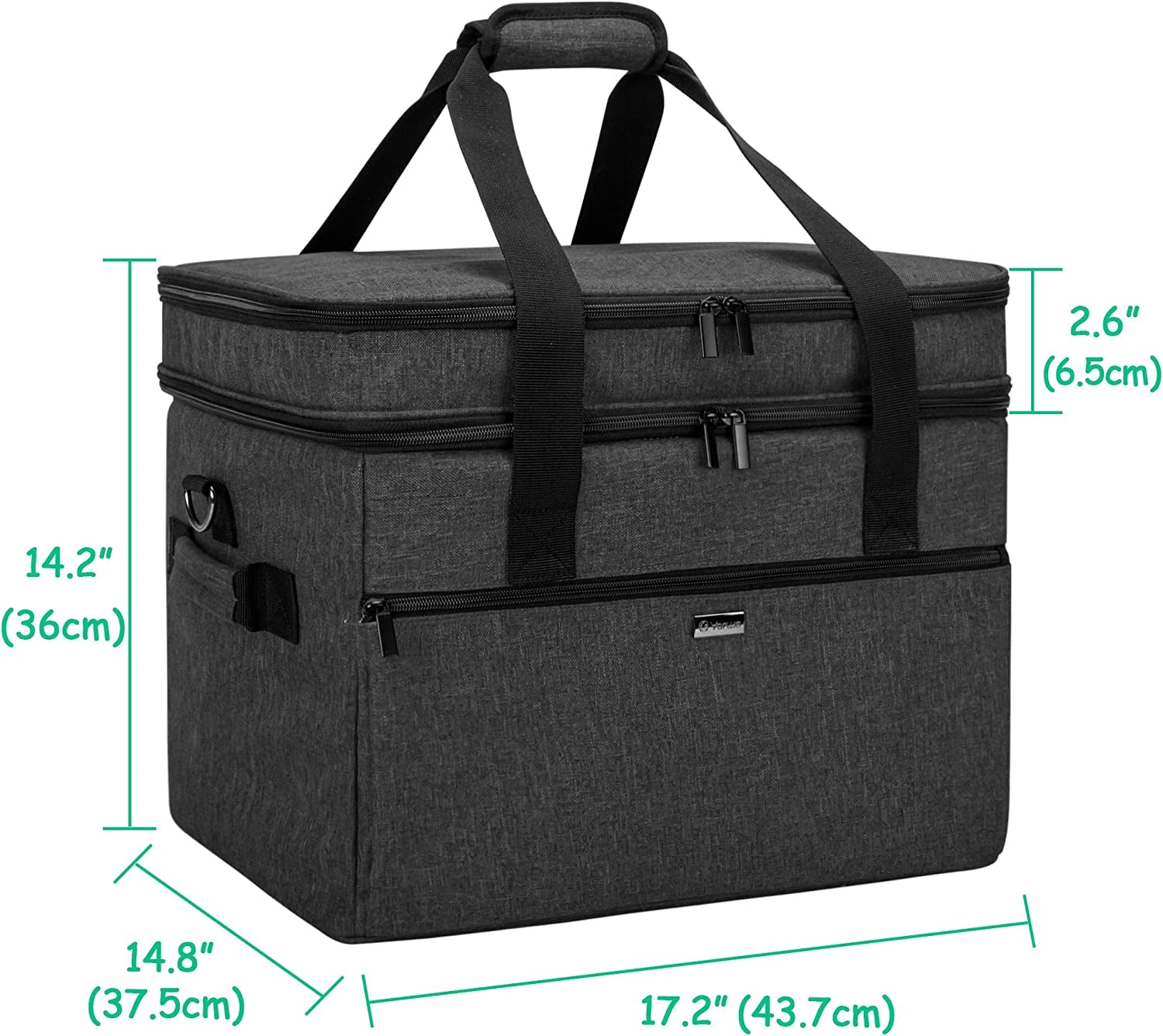 Double Layers Carrying Bag Compatible with Ninja Foodi Grill, Travel Tote Bag with Pockets Compatible with Ninja Foodi 5-In-1 Indoor Grill and Kitchen Accessories, Black