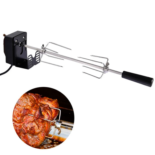 Rotisserie Set with Motor Stainless Steel Automatic BBQ Rotisserie Kit Grill for Grilling Hot Dog Chicken Steak Camping BBQ Tool