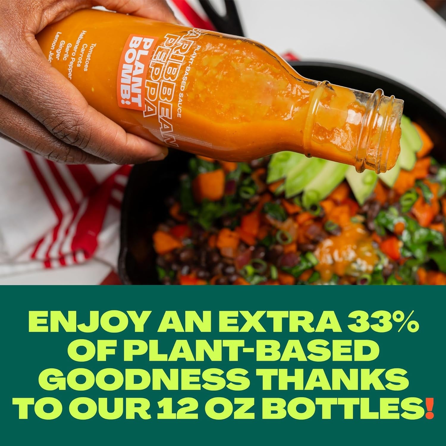 Plant Bomb Garlic Tahini Plant-Based Sauce, Marinade & Dressing - Gluten-Free, Non-Gmo, Dairy-Free, No Sugar Added - Vegan, Paleo, Low Carb, Keto Friendly - 12 Ounce (Pack of 2)