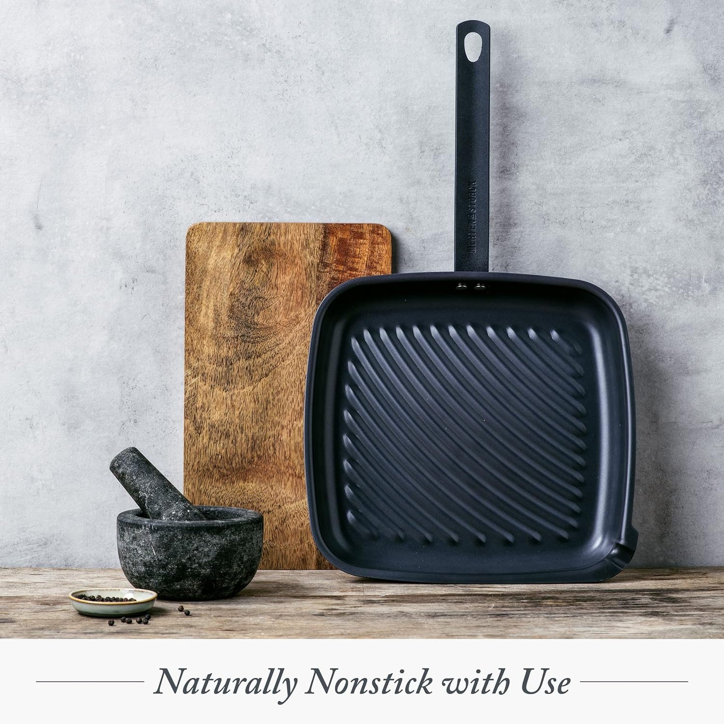 Pre-Seasoned Carbon Steel Square Grill Pan, Cast Iron, Lightweight and Durable, Sear Grill Broil Fry, Indoor Outdoor Cooking, Easy to Clean, Oven Safe, Induction, Steel Handle, Black