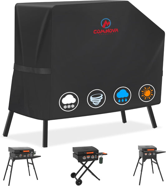 Griddle Cover for Blackstone 22 Inch 17 Inch Griddle with Hood and Stand - 600D Flat Top Grill Cover for Blackstone 22" 17" Griddle on Stand and 22" Adventure Ready, Heavy Duty & Waterproof