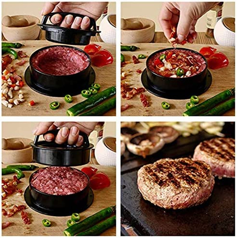 Leden Burger Press Hamburger Press Patty Maker for BBQ Grill 3-In-1 Non Stick Stuffed Burger Mold, Kitchen Tool, Beef Patties and Sliders