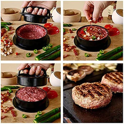Leden Burger Press Hamburger Press Patty Maker for BBQ Grill 3-In-1 Non Stick Stuffed Burger Mold, Kitchen Tool, Beef Patties and Sliders