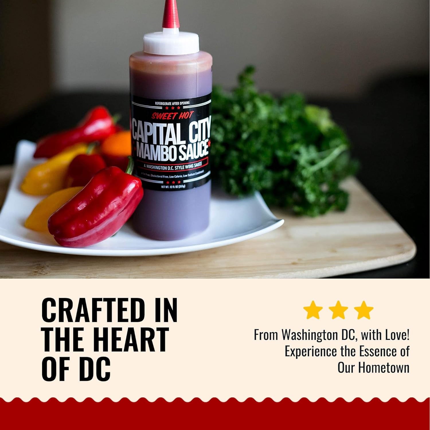 Capital City Mambo Sauce - Variety 2 Pack - Sweet Hot & Mild | Washington DC Wing Sauces | Perfect Condiment Topping for Wings, Chicken, Pork, Beef, Seafood, Burgers, Rice or Noodles | 12 Fl Oz Bottles (2 Pack)