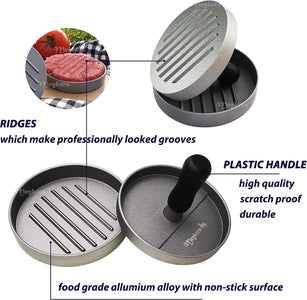 Meykers Burger Press 100 Patty Papers Set | Non-Stick Hamburger Mold with Free Wax Patty Paper Sheets | Meat Beef Cheese Veggie Burger Maker for Grill Griddle BBQ Barbecue | BPA Free