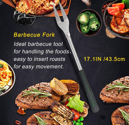 7PCS Golf-Club Style BBQ Tools Set Grilling Tools with Rubber Handle - Stainless Steel Grilling Accessories for Outdoor Grill Set Premium Grill Utensils Set Christmas Birthday Gifts for Men Dad