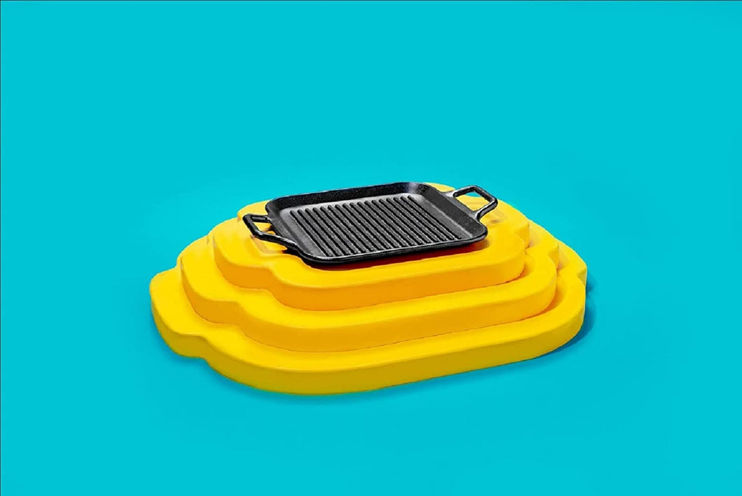 BOLD 12 Inch Seasoned Cast Iron Grill Pan with Loop Handles; Design-Forward Cookware