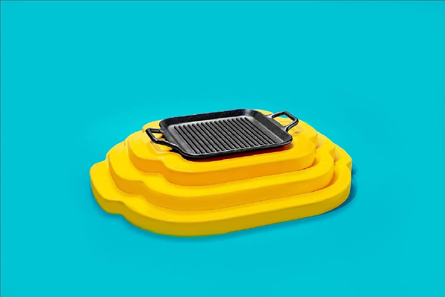 BOLD 12 Inch Seasoned Cast Iron Grill Pan with Loop Handles; Design-Forward Cookware