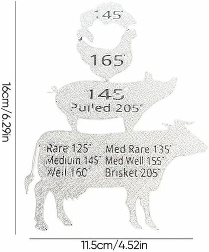 BBQ Gift Men Grilling Party for Husband,Meat Temperature Guide,Meat Smoking Guide,Bbq Decor Smoking Meat Accessories Refrigerator Fridge Magnet