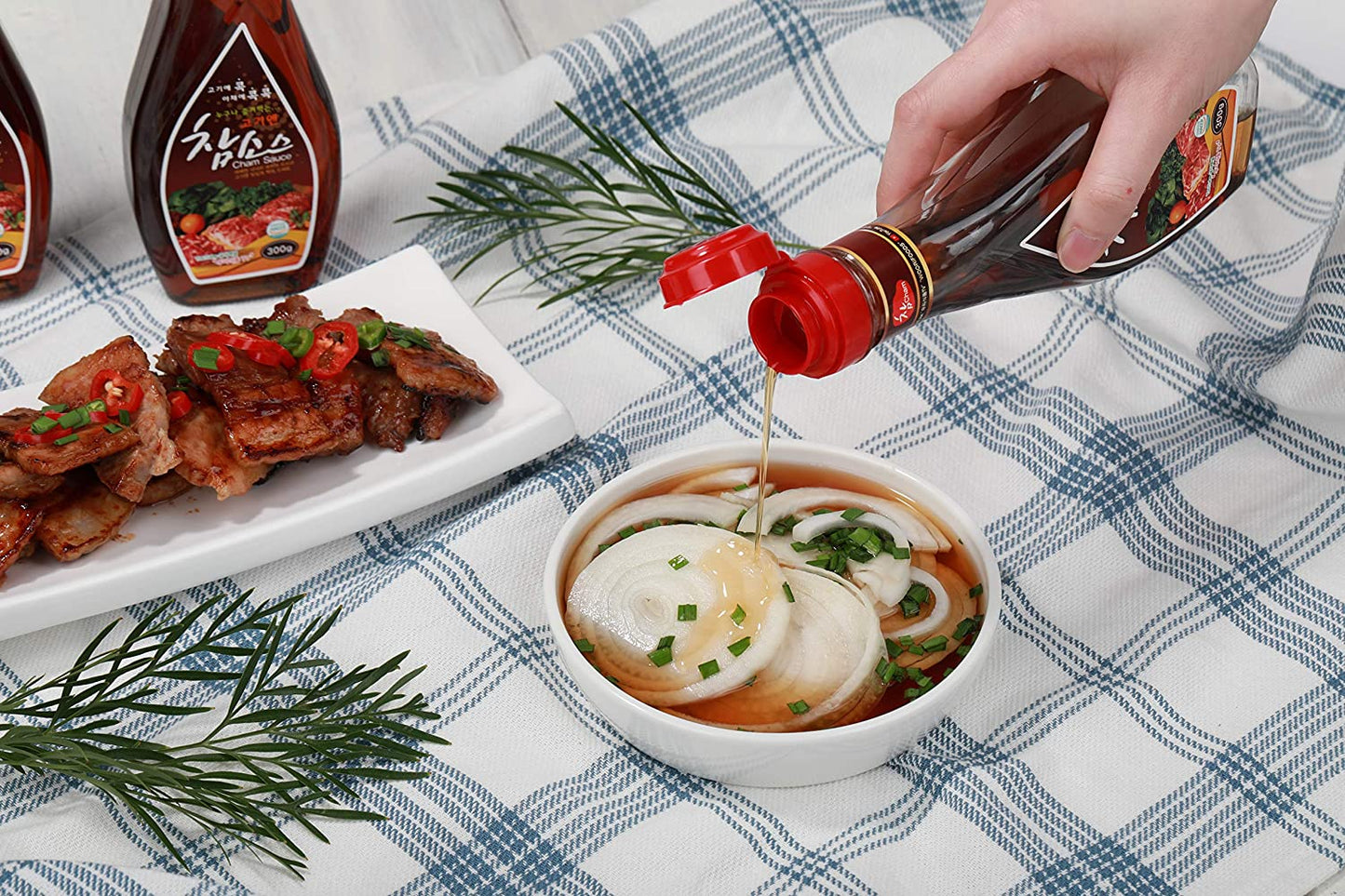 WOORI CHAM SAUCE Korean BBQ Soy Sauce, #1 Steak Sauce in Korea, Magic Sauce for Korean BBQ, Kalbi, Bulgogi, and Pickles, (10.6Oz, 1) (3 Pack)