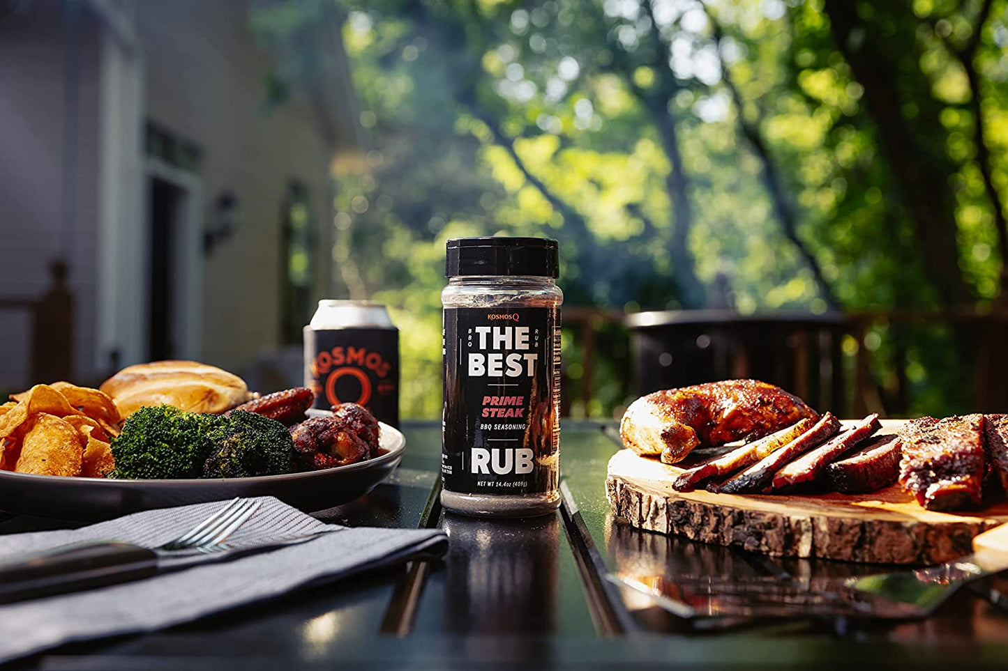 Kosmos Q the Best Prime Steak Rub - BBQ Meat Dry Rub & Prime Steak Seasoning - Use on Steak, Ribs, Pork Chops, Chuck Roast & Beef Brisket (14.4 Oz)