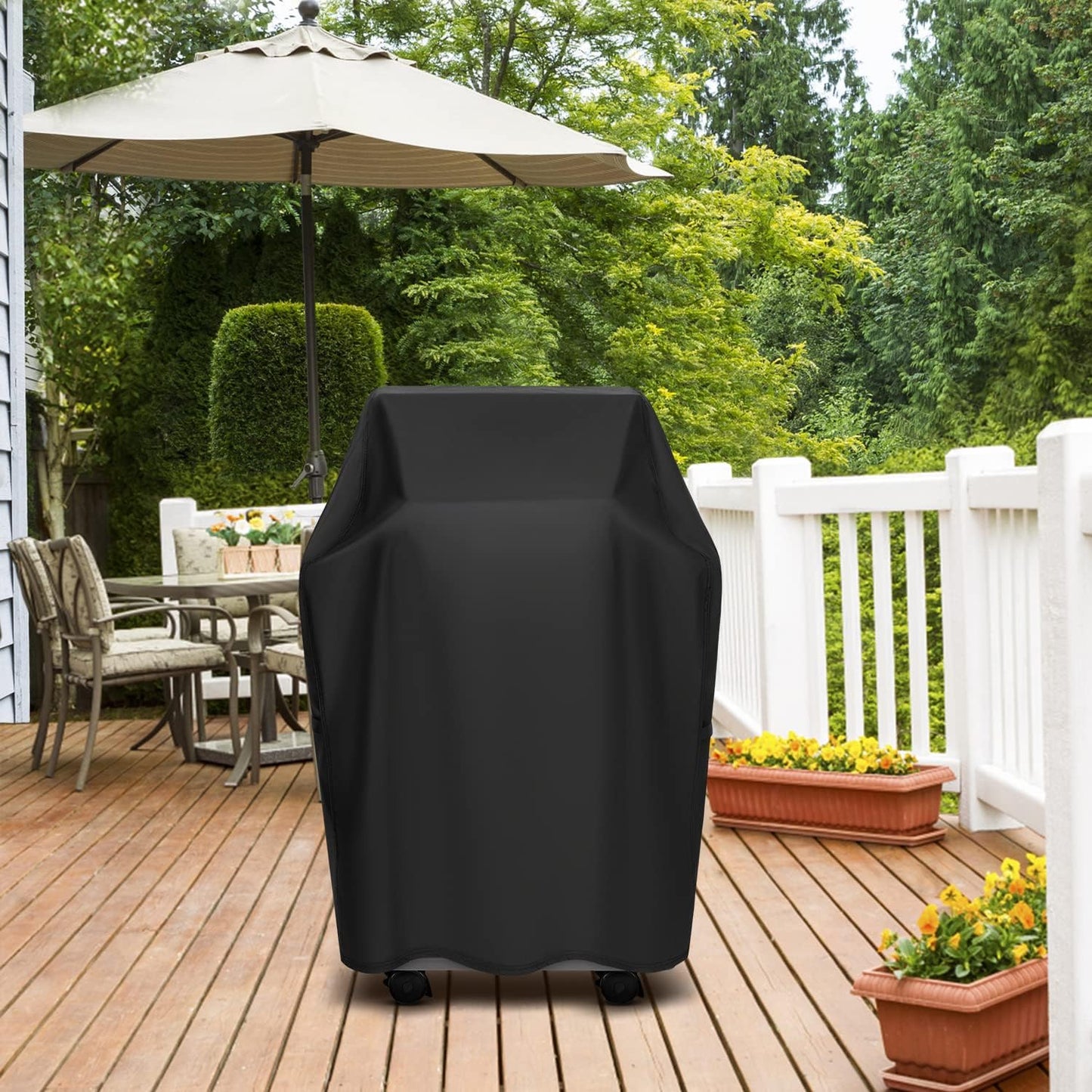 Arcedo Small Grill Cover 32 Inch, 2 Burner BBQ Gas Grill Cover, Heavy Duty Waterproof Outdoor Barbecue Cover, Fits Weber, Char Broil, Nexgrill and More Grills with Collapsed Side Tables