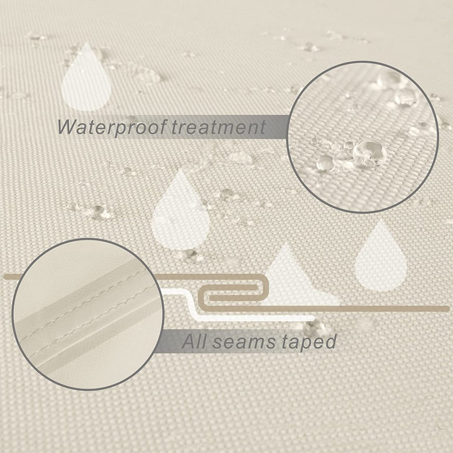 Porch Shield 62W X 24D X 48H Inch Premium Gas Grill Cover up to 60 Inch - Waterproof 600D BBQ Covers for Weber, Brinkmann, Char-Broil and More, Light Tan