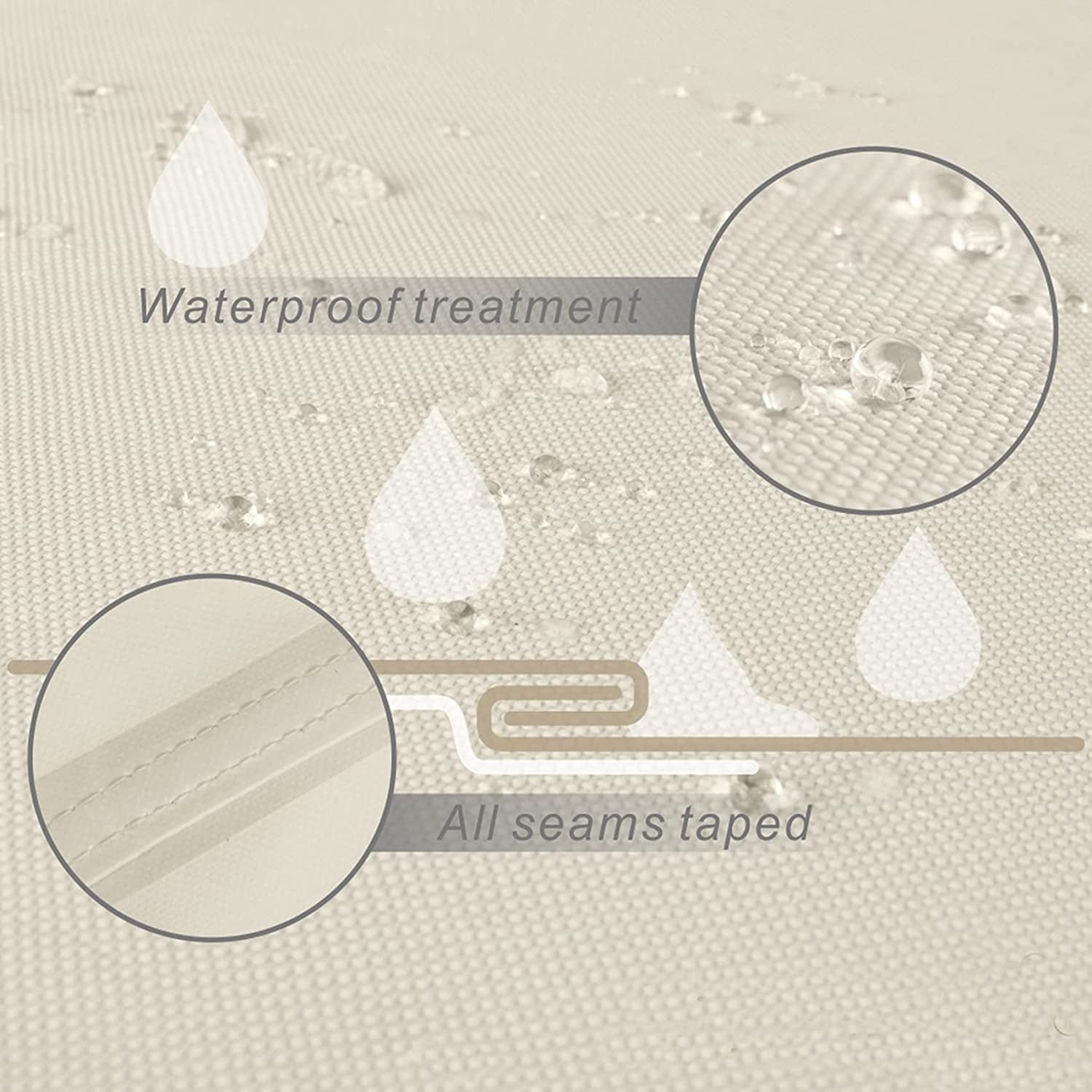 Porch Shield 62W X 24D X 48H Inch Premium Gas Grill Cover up to 60 Inch - Waterproof 600D BBQ Covers for Weber, Brinkmann, Char-Broil and More, Light Tan