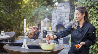 Classic 40" Grill with a Low round Base Home Chef Max Bundle with 10 Grilling Accessories.