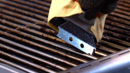 Q-Swiper Steam Clean BBQ Grill Cleaner Set - 1 Grill Brush with Scraper, 2 Heat Resistant Kevlar® Cloths, 1 Tray | Bristle Free | Safe Way to Steam Away Grill Grease & Grime