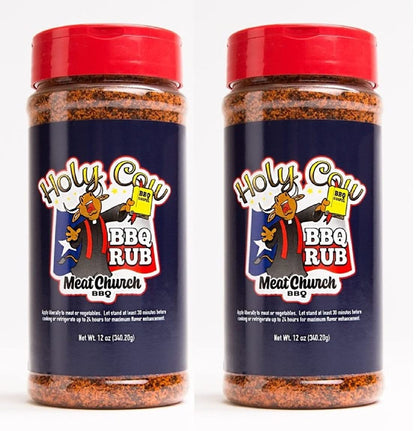 BBQ Rub Combo: Two Bottles of Voodoo (14 Oz) BBQ Rub and Seasoning & BBQ Rub Combo: Two Bottles of Holy Cow (12 Oz) BBQ Rub and Seasoning