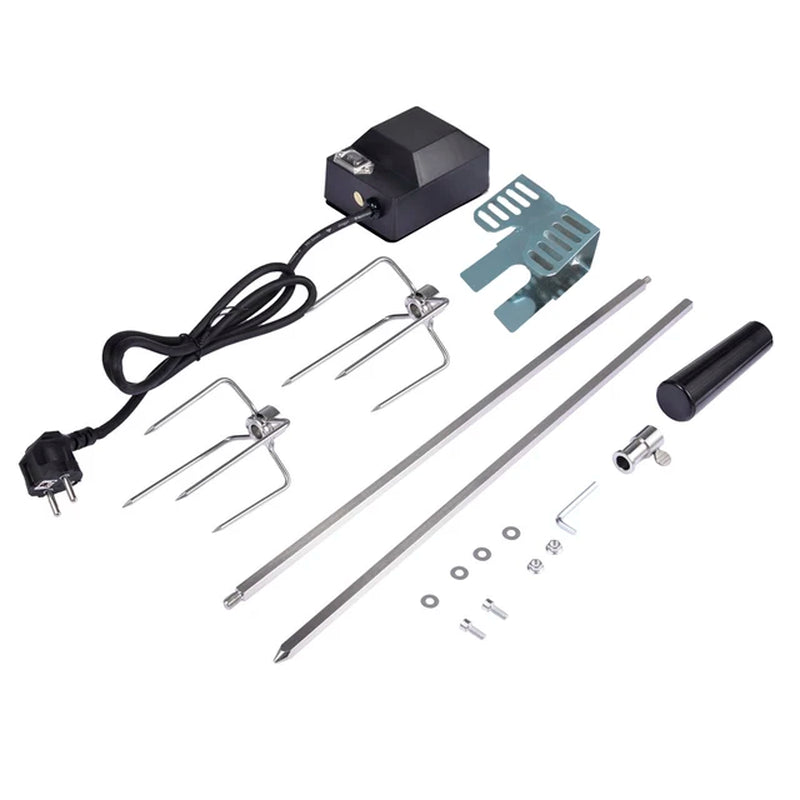 Rotisserie Set with Motor Stainless Steel Automatic BBQ Rotisserie Kit Grill for Grilling Hot Dog Chicken Steak Camping BBQ Tool