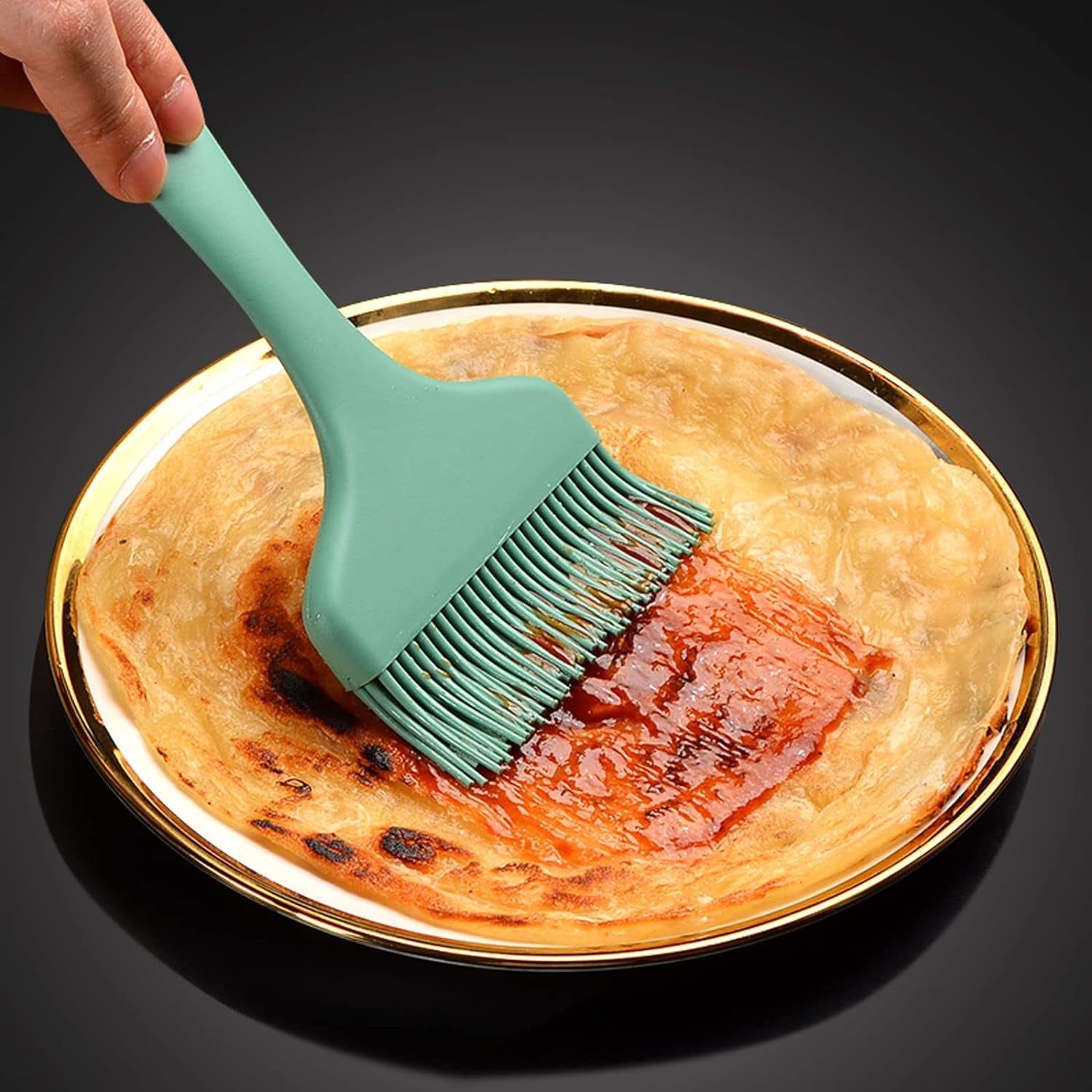Basting Brush Silicone Pastry Baking Brush Large Grill BBQ Sauce Marinade Meat Glazing Oil Brush Heat Resistant, Kitchen Cooking Baste Pastries Cakes Desserts, Dishwasher Safe 2Pack (2)